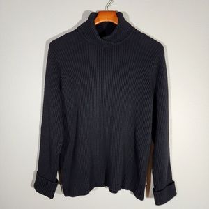 (EUC) LAUREN RALPH LAUREN Black Heavy Knit Cotton Cowl Neck Sweater